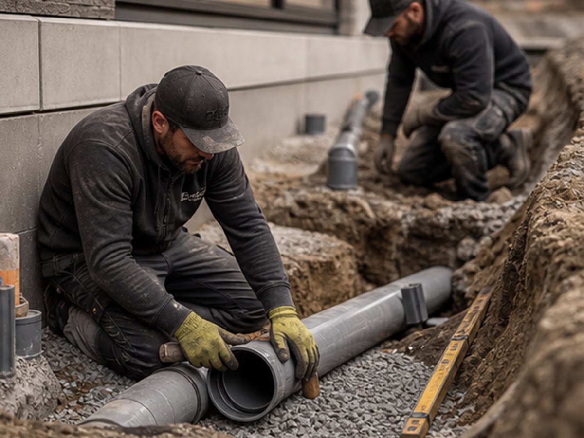 Hamilton drainage contractors on site